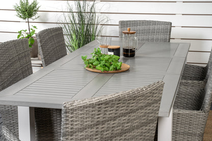 Albany & Malin Spisebord 152x90 + Spisestole Grå