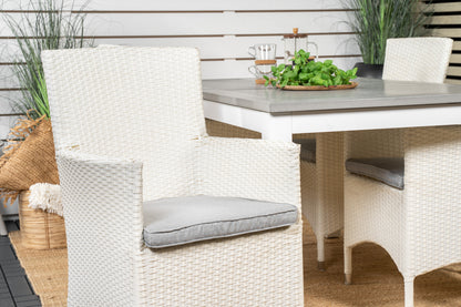 Albany & Malin Spisebord 152x90 + Spisestole Hvid