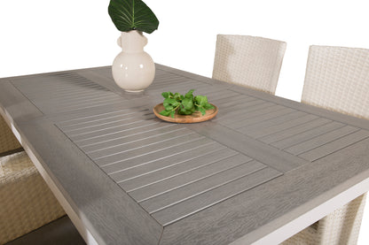 Albany & Malin Spisebord 152x90 + Spisestole Hvid