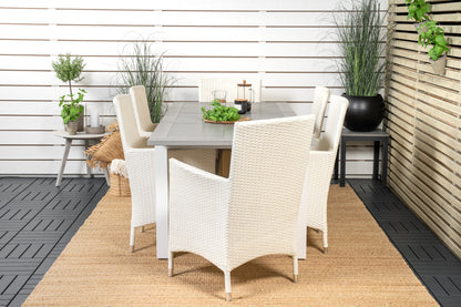 Albany & Malin Spisebord 152x90 + Spisestole Hvid