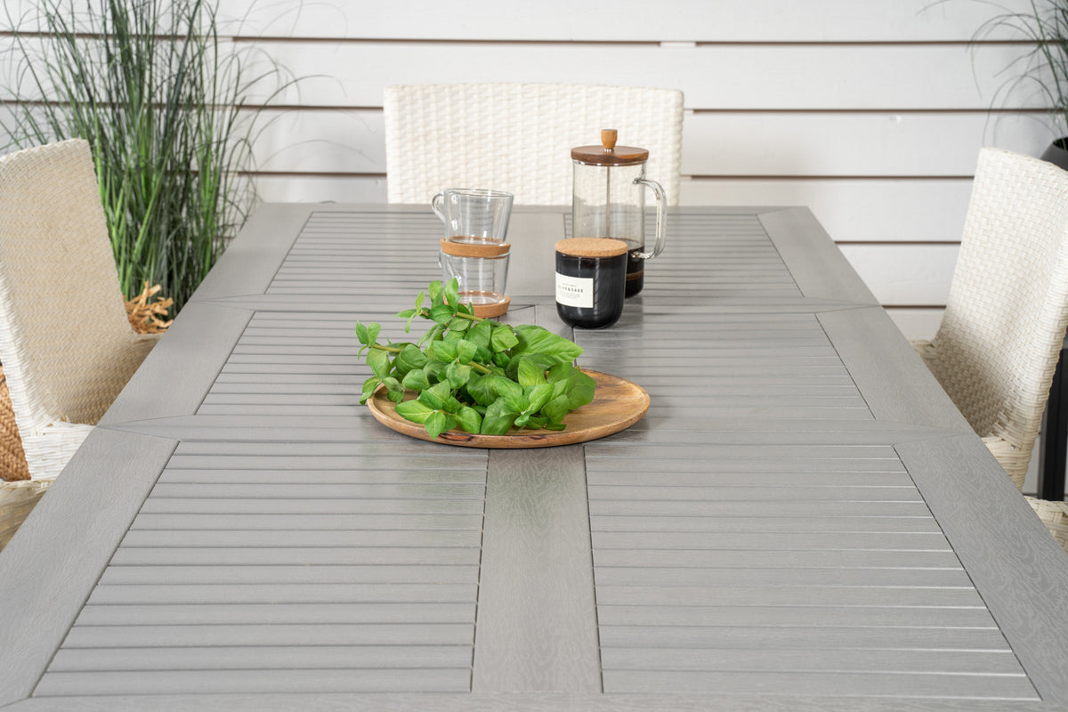 Albany & Malin Spisebord 152x90 + Spisestole Hvid