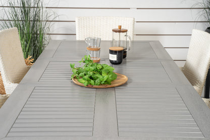 Albany & Malin Spisebord 152x90 + Spisestole Hvid