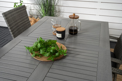 Albany & Anna Spisebord 152x90 + Spisestole Grå