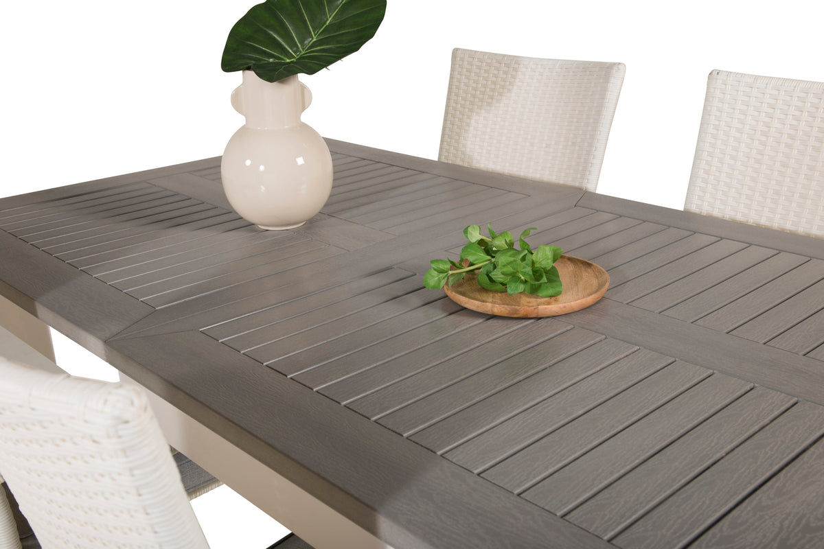 Albany & Anna Spisebord 152x90 + Spisestole Hvid