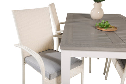 Albany & Anna Spisebord 152x90 + Spisestole Hvid