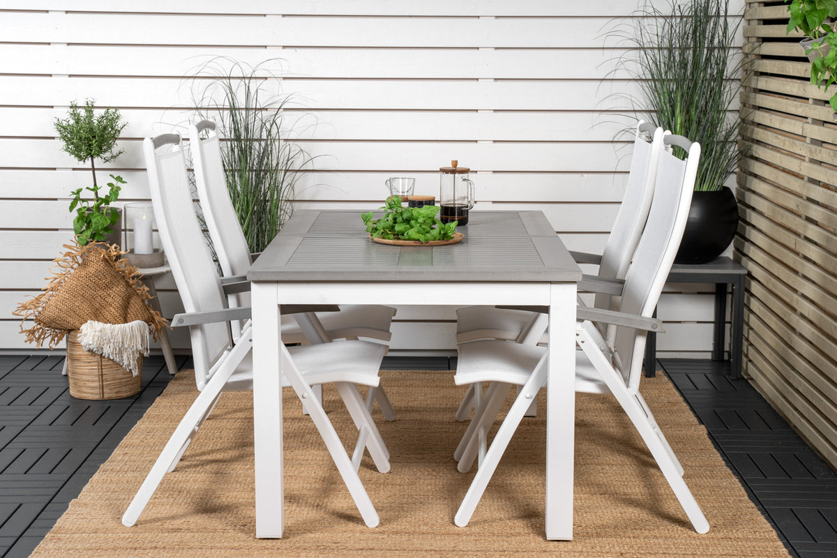 Albany Spisebord 152x90 + Positionsstole Hvid
