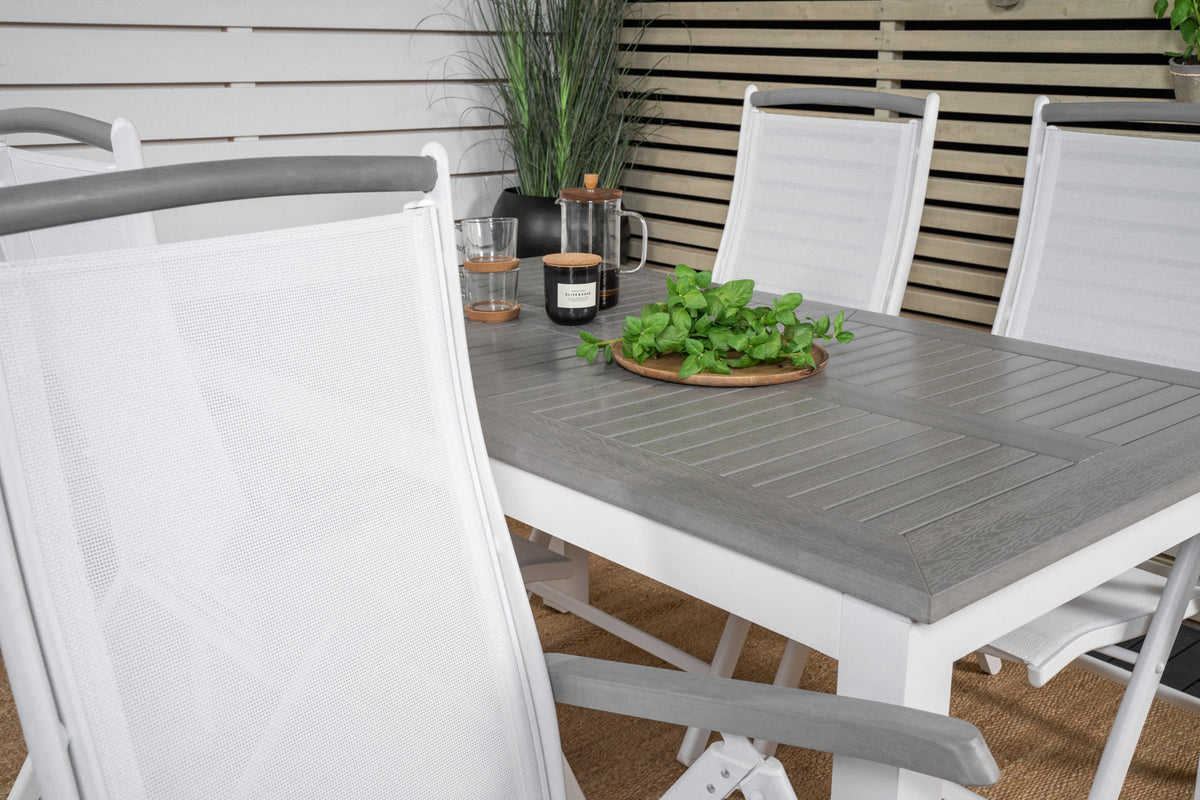 Albany Spisebord 152x90 + Positionsstole Hvid