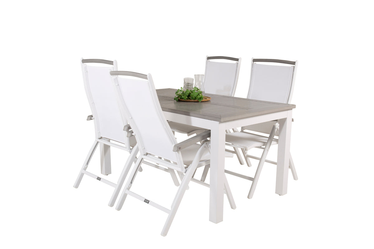 Albany Spisebord 152x90 + Positionsstole Hvid