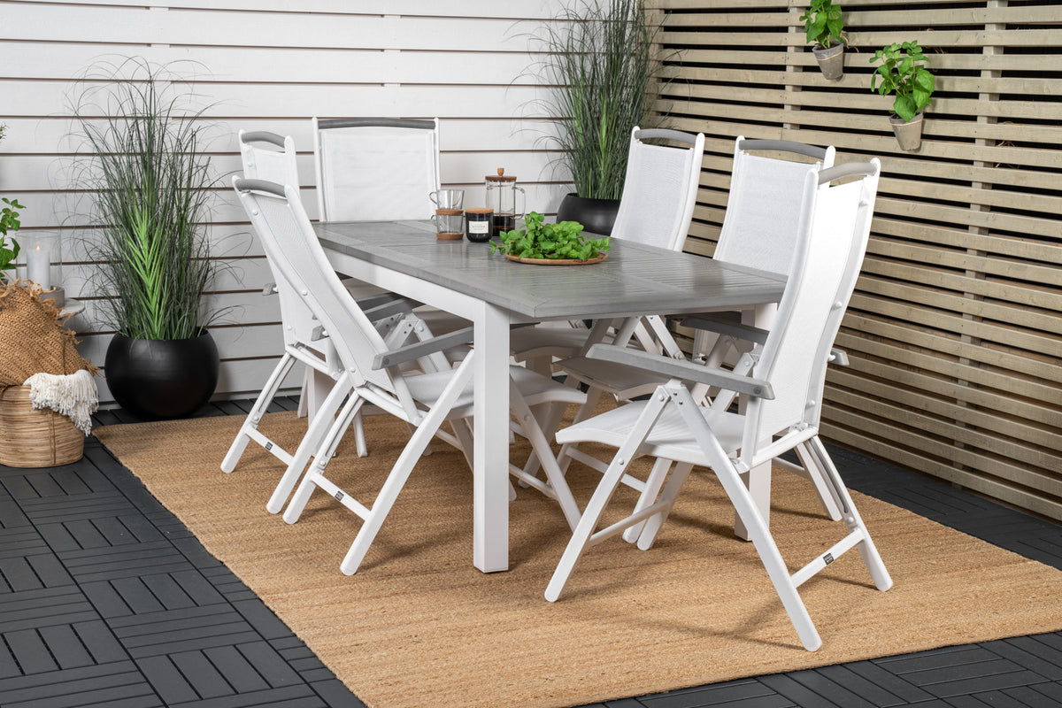 Albany Spisebord 152x90 + Positionsstole Hvid