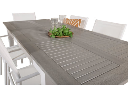 Albany & Santorini Spisebord 152x90 + Spisestole Hvid