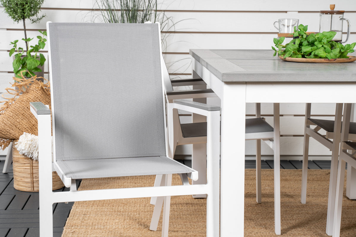 Albany & Parma Spisebord 152x90 + Spisestole Hvid