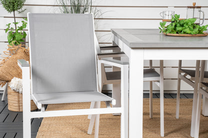 Albany & Parma Spisebord 152x90 + Spisestole Hvid