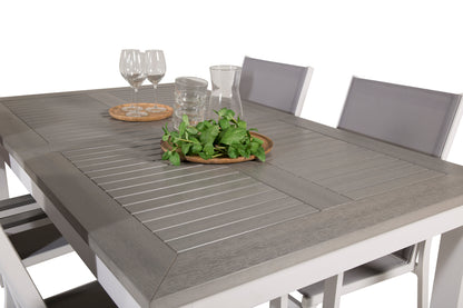 Albany & Parma Spisebord 152x90 + Spisestole Hvid