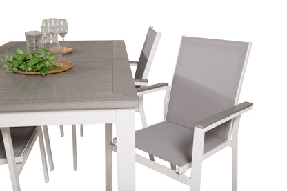 Albany & Parma Spisebord 152x90 + Spisestole Hvid