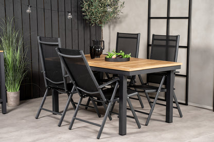 Panama & Break Spisebord 160 x 90 + Positionsstole Sort