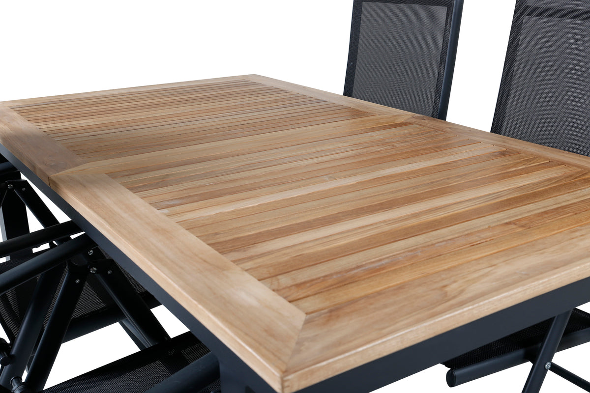 Panama & Break Spisebord 160 x 90 + Positionsstole Sort