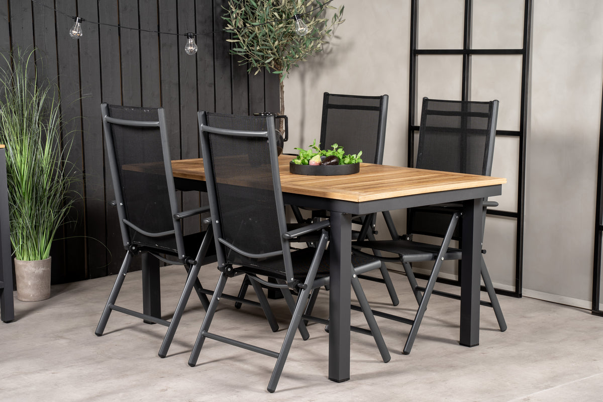 Panama & Break Spisebord 160 x 90 + Positionsstole Sort