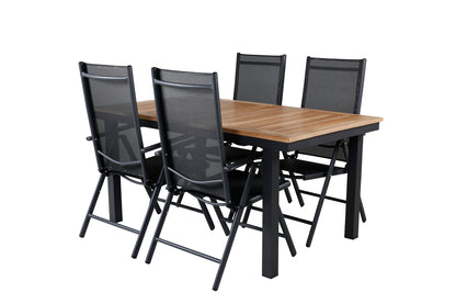 Panama & Break Spisebord 160 x 90 + Positionsstole Sort