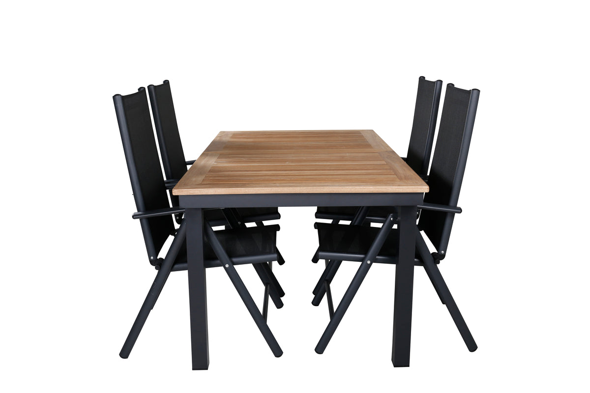 Panama & Break Spisebord 160 x 90 + Positionsstole Sort