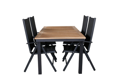 Panama & Break Spisebord 160 x 90 + Positionsstole Sort