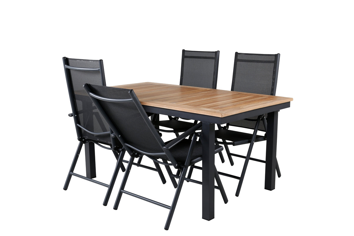 Panama & Break Spisebord 160 x 90 + Positionsstole Sort