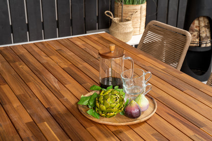 Bois & Lindos Spisebord 205x90 + Spisestole Brun