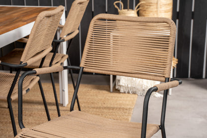 Bois & Lindos Spisebord 205x90 + Spisestole Brun