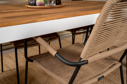 Bois & Lindos Spisebord 205x90 + Spisestole Brun