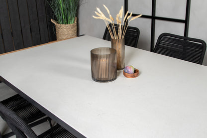 Lindos & Texas Spisestole Sort + Spisebord 200x100