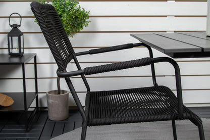 Venture Home Colorado & Lindos Cafebord 70x70 + Spisestole Sort