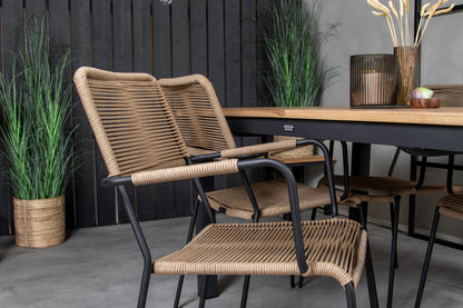 Panama & Lindos Spisebord 160 x 90 + Spisestole Brun