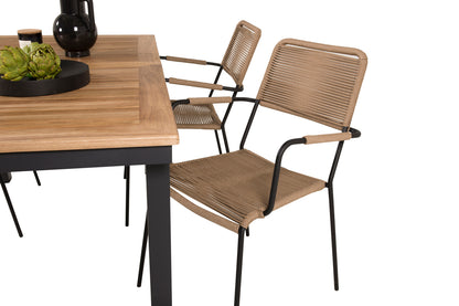 Panama & Lindos Spisebord 160 x 90 + Spisestole Brun