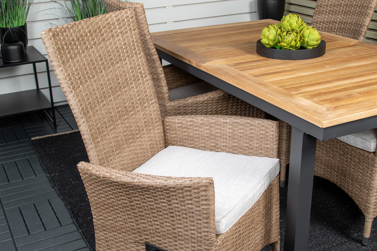 Panama & Padova Spisebord 160 x 90 + Reclinerstole Natur