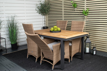 Panama & Padova Spisebord 160 x 90 + Reclinerstole Natur