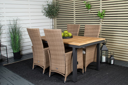 Panama & Padova Spisebord 160 x 90 + Reclinerstole Natur