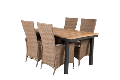 Panama & Padova Spisebord 160 x 90 + Reclinerstole Natur