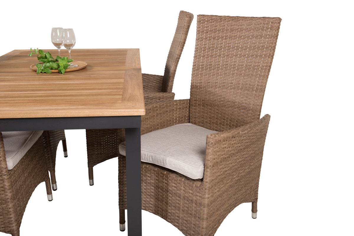 Panama & Padova Spisebord 160 x 90 + Reclinerstole Natur
