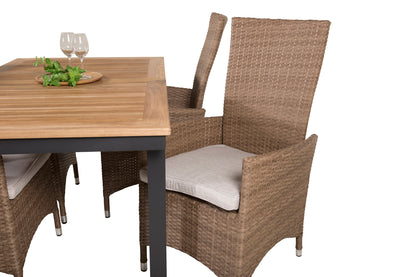 Panama & Padova Spisebord 160 x 90 + Reclinerstole Natur