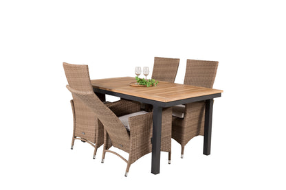 Panama & Padova Spisebord 160 x 90 + Reclinerstole Natur