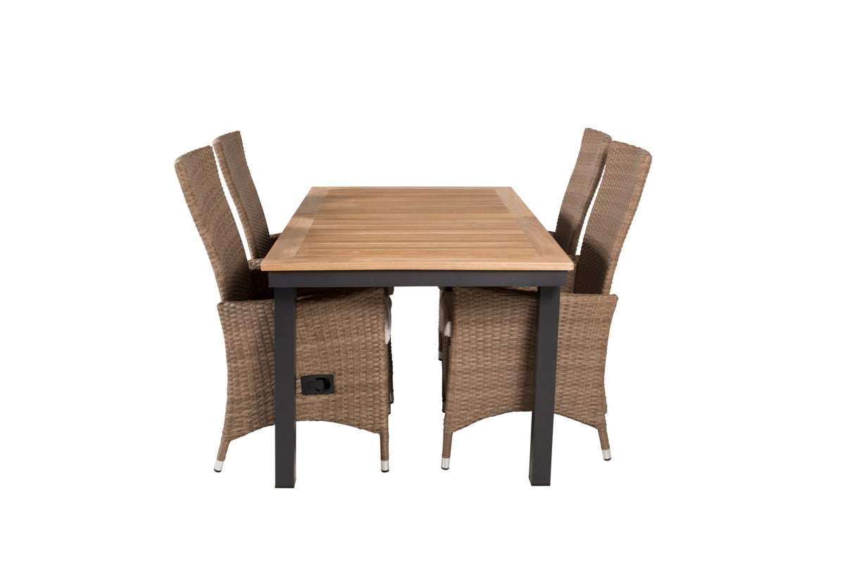 Panama & Padova Spisebord 160 x 90 + Reclinerstole Natur