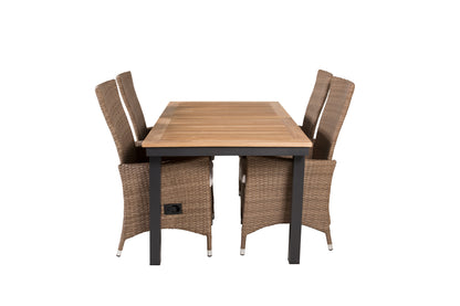 Panama & Padova Spisebord 160 x 90 + Reclinerstole Natur