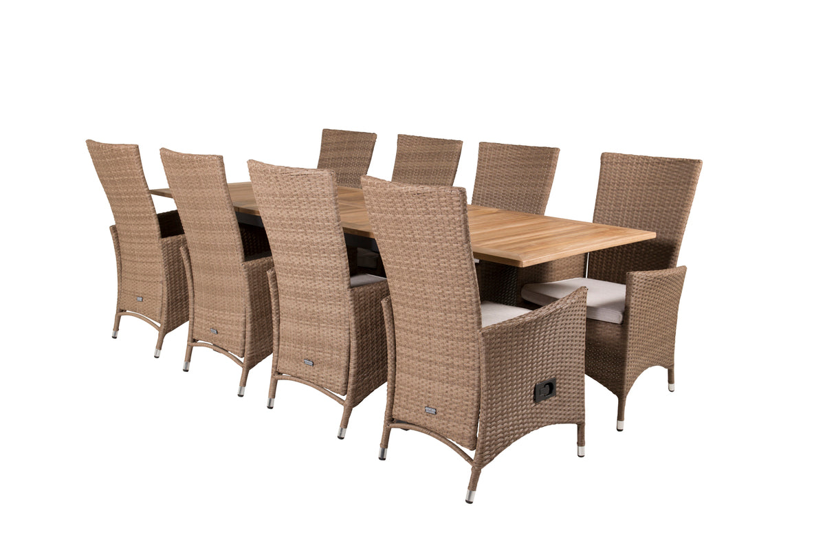 Panama & Padova Spisebord 160 x 90 + Reclinerstole Natur