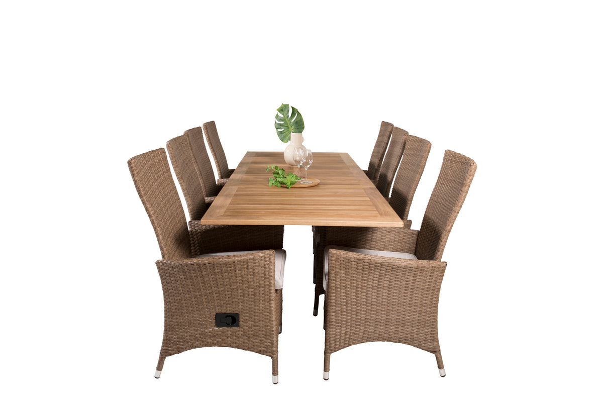 Panama & Padova Spisebord 160 x 90 + Reclinerstole Natur