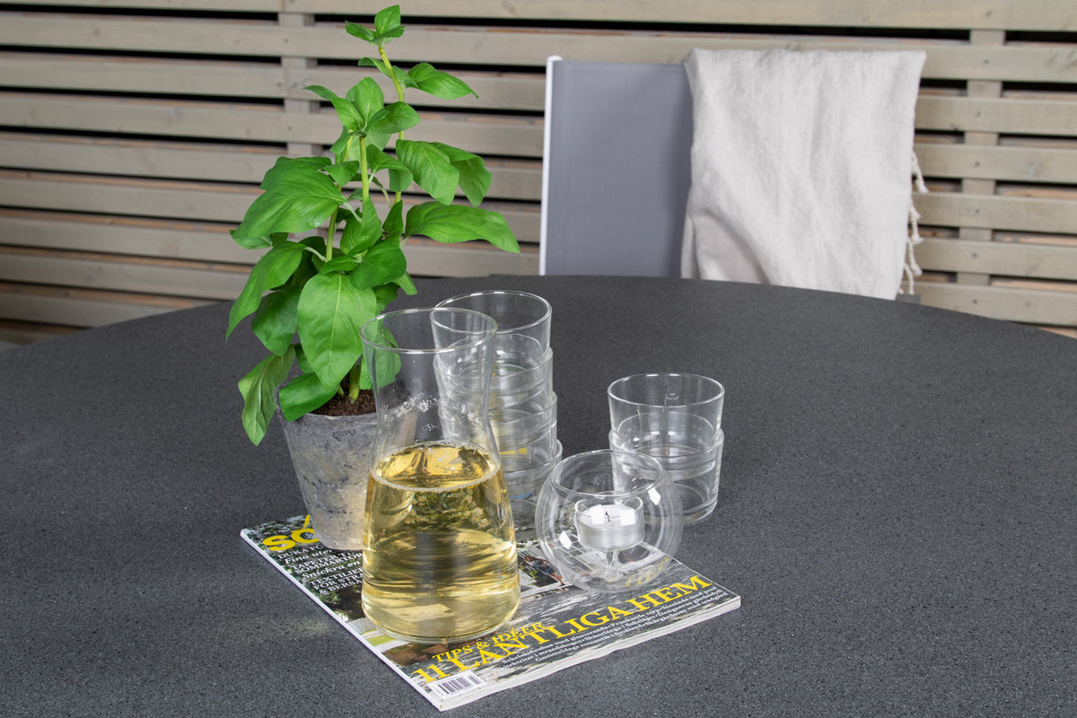 Copacabana & Parma Spisebord ⌀140 + Spisestole Hvid