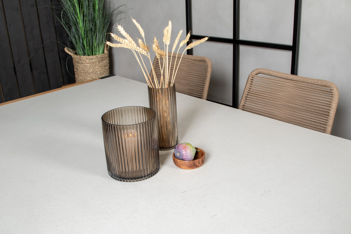 Lindos & Texas Spisestole Brun + Spisebord 200x100