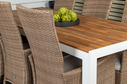 Padova & Bois Reclinerstole Natur + Rektangulære Spisebord 205x90 Natur