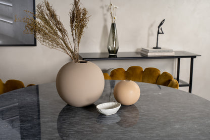 Spisebordsstol Gul + Rundt Spisebord 106 Mørkegrå