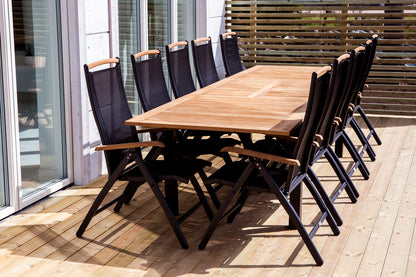 Venture Home Panama Spisebord 224x100 + Positionsstole Sort