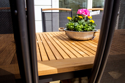 Venture Home Panama Spisebord 224x100 + Positionsstole Sort