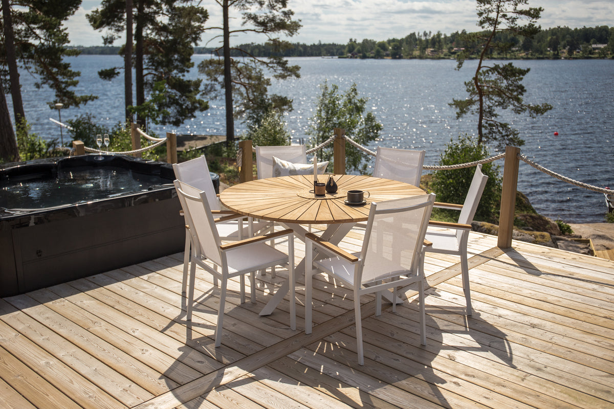 Mexico & Texas Spisebord ⌀140 + Spisestole Hvid